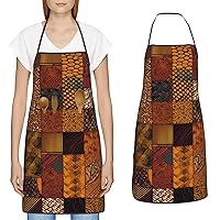 Waterproof Apron Adjustable Bib with 2 Pocket black and white chess Cooking Aprons for Women Men