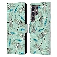 Head Case Designs Dragonflies Watercolour Insects Leather Book Wallet Case Cover Compatible with Samsung Galaxy S24 Ultra 5G