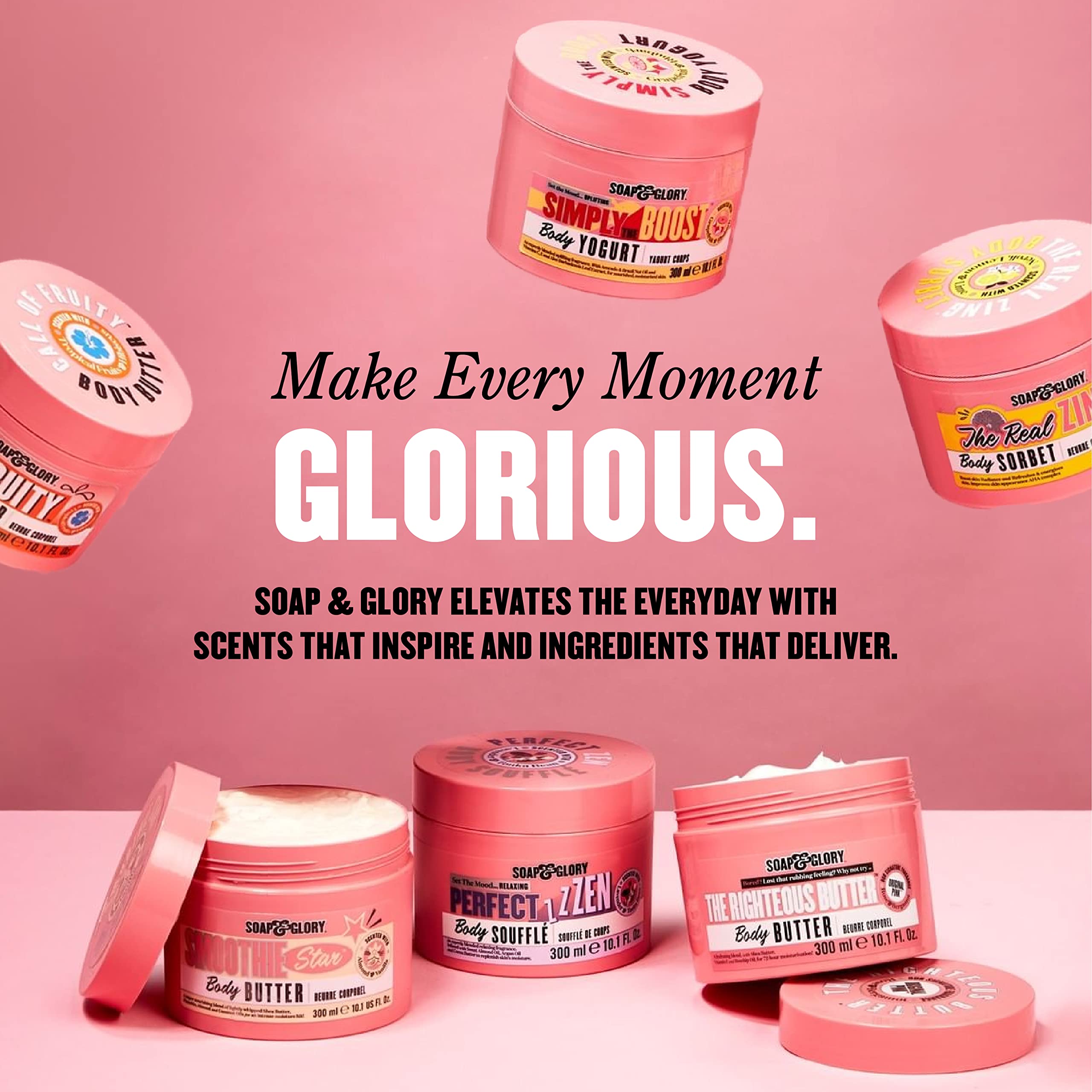 Soap & Glory All The Right Smoothes In-Shower Moisturizer - Lock In Lasting Hydration with our Avocado Oil, Vitamin E & Vitamin C Body Moisturizer - Citrus Scent Body Lotion for Use In Shower (250ml)