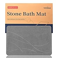 Stone Bath Mat, Diatomaceous Earth Shower Mat Non Slip Instantly Removes Water Drying Fast Bathroom Mat Natural Easy to Clean (Dark Grey)
