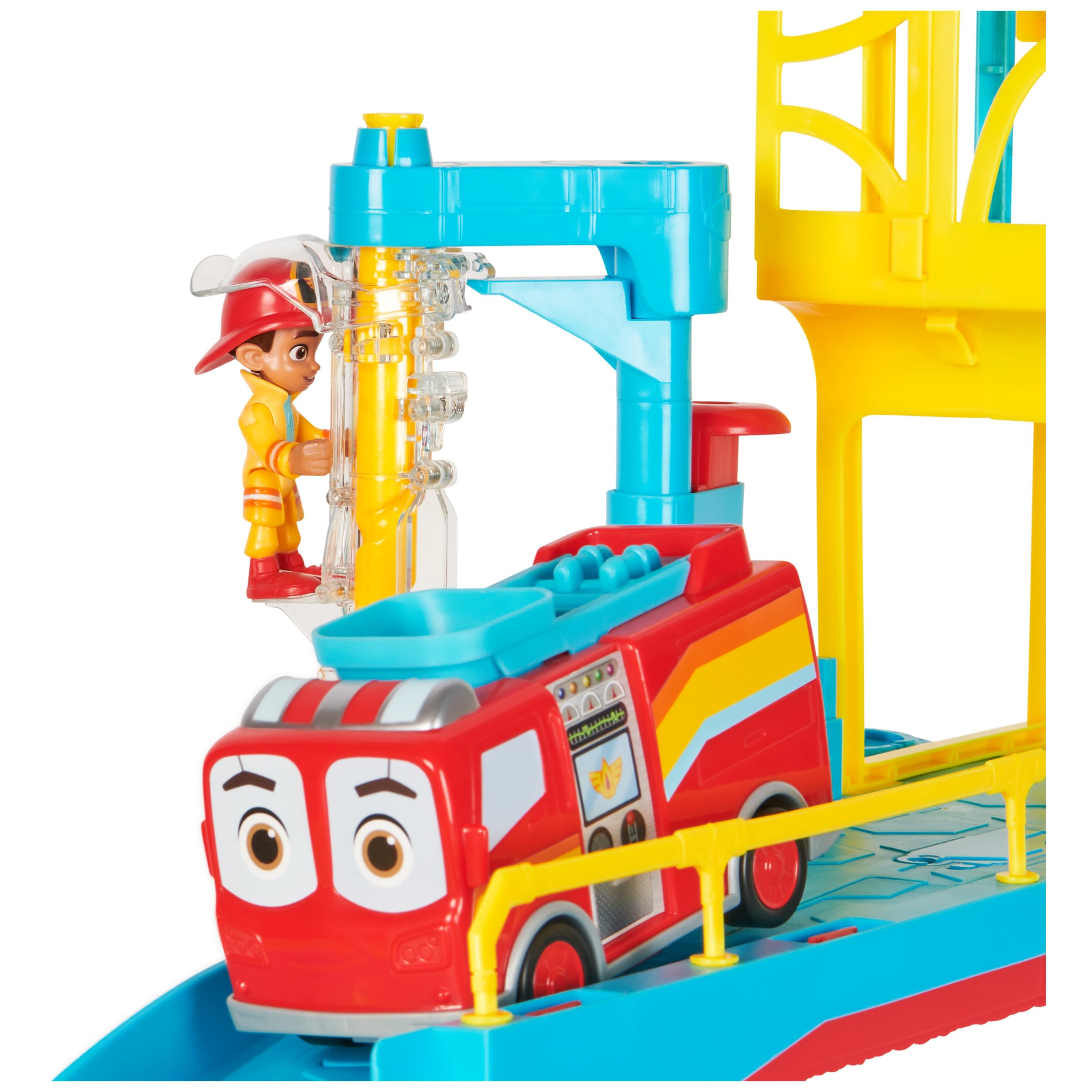 Disney Junior Firebuds HQ Playset with Lights, Sounds, Fire Truck Toy, Action Figure and Vehicle Launcher, Kids Toys for Boys and Girls Ages 3 and Up
