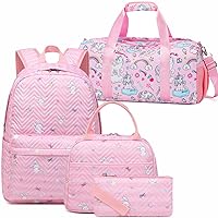 Meisohua Dance Bag for Girls Gym Duffle Bag Girls Backpack with Lunch Box Pencil Bag School Backpack 4 in 1 Set