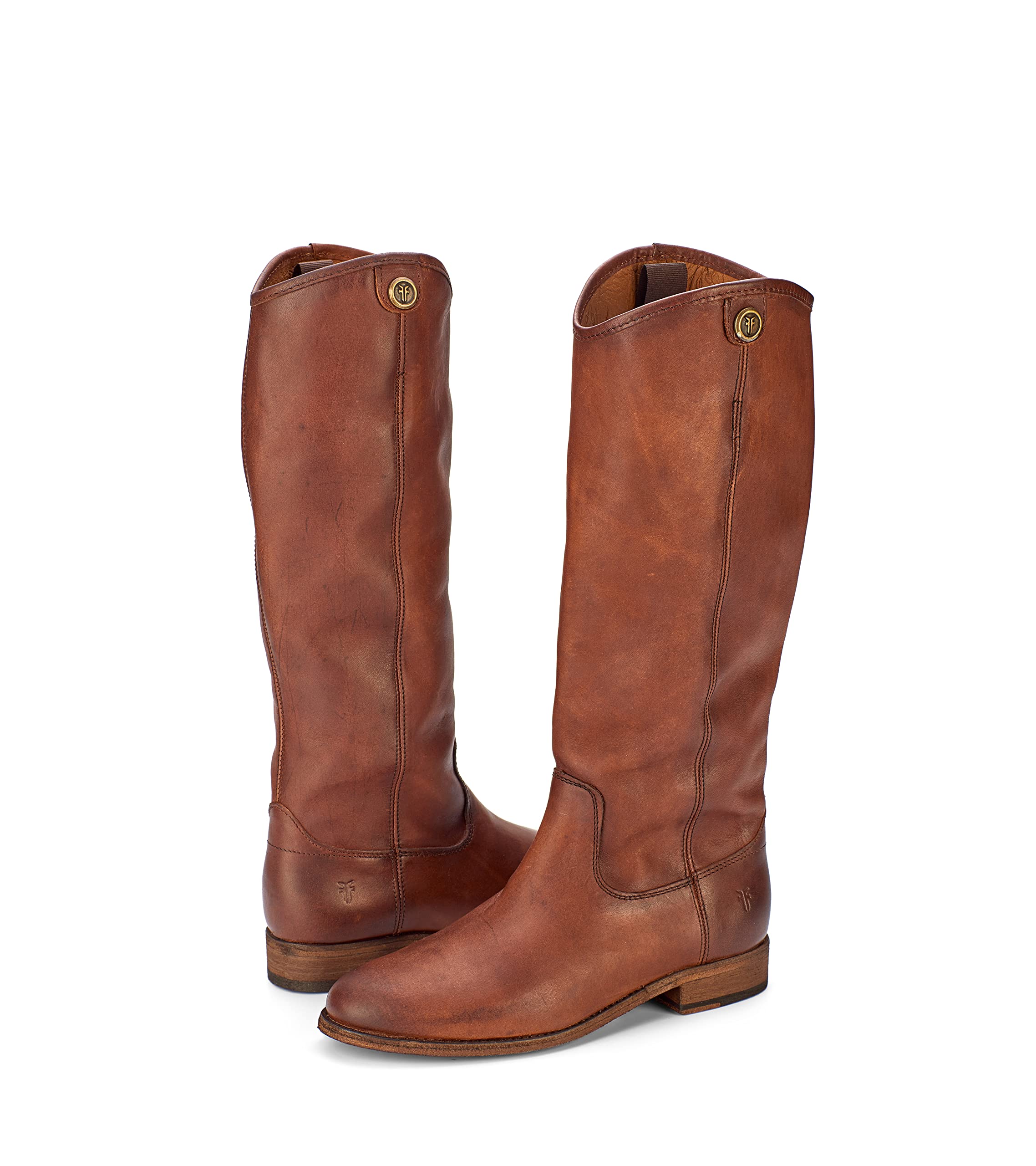 Frye Melissa Button 2 Equestrian-Inspired Tall Boots for Women Made from Hard-Wearing Vintage Leather with Antique Metal Hardware and Leather Outsole – 15 ½” Shaft Height