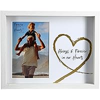 Pavilion Gift Company Always & Forever in Our Hearts 7.5x9.5 Inch Easel Back Vertical Picture Frame, Gold