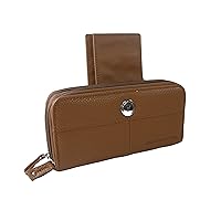 New Stone Mountain Wallet & Checkbook Purse Bag Genuine Leather Tan 2 Piece Set