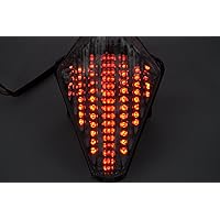 Smoked Lens Motorcycle Led Taillights Brake Tail Light with Integrated Turn Signal Lamp Indicators For Yamaha 2007-2008 R1; 2015- TMAX;