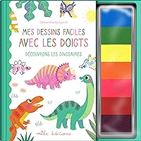 Mes dessins faciles avec les doigts - Découvrons les dinosaures: Avec une palette de tampons encrés de 7 couleurs différentes !