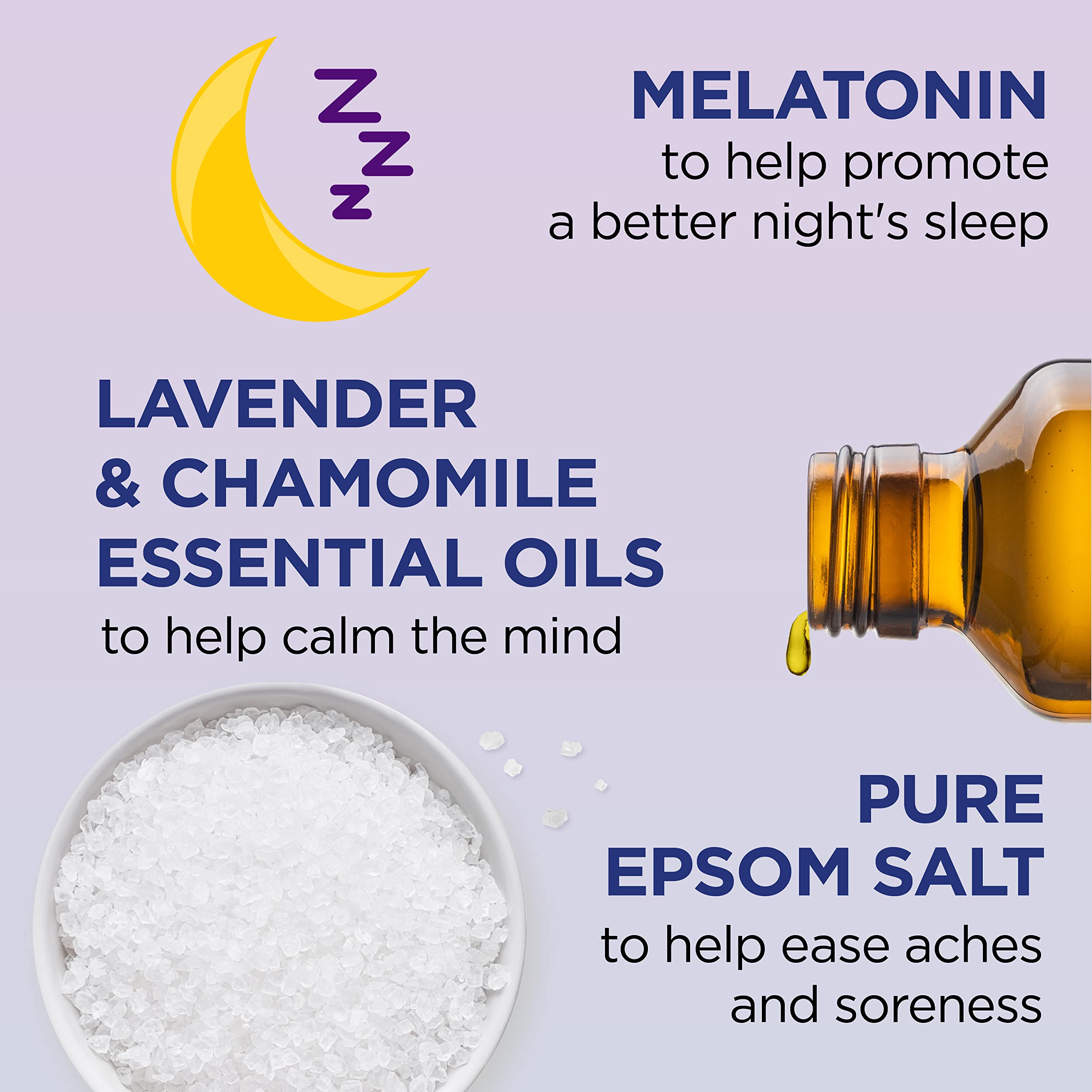 Dr Teal's Pure Epsom Salt, Melatonin Sleep Soak With Essential Oil Blend, 3 Pound (Pack of 4) (Packaging May Vary)