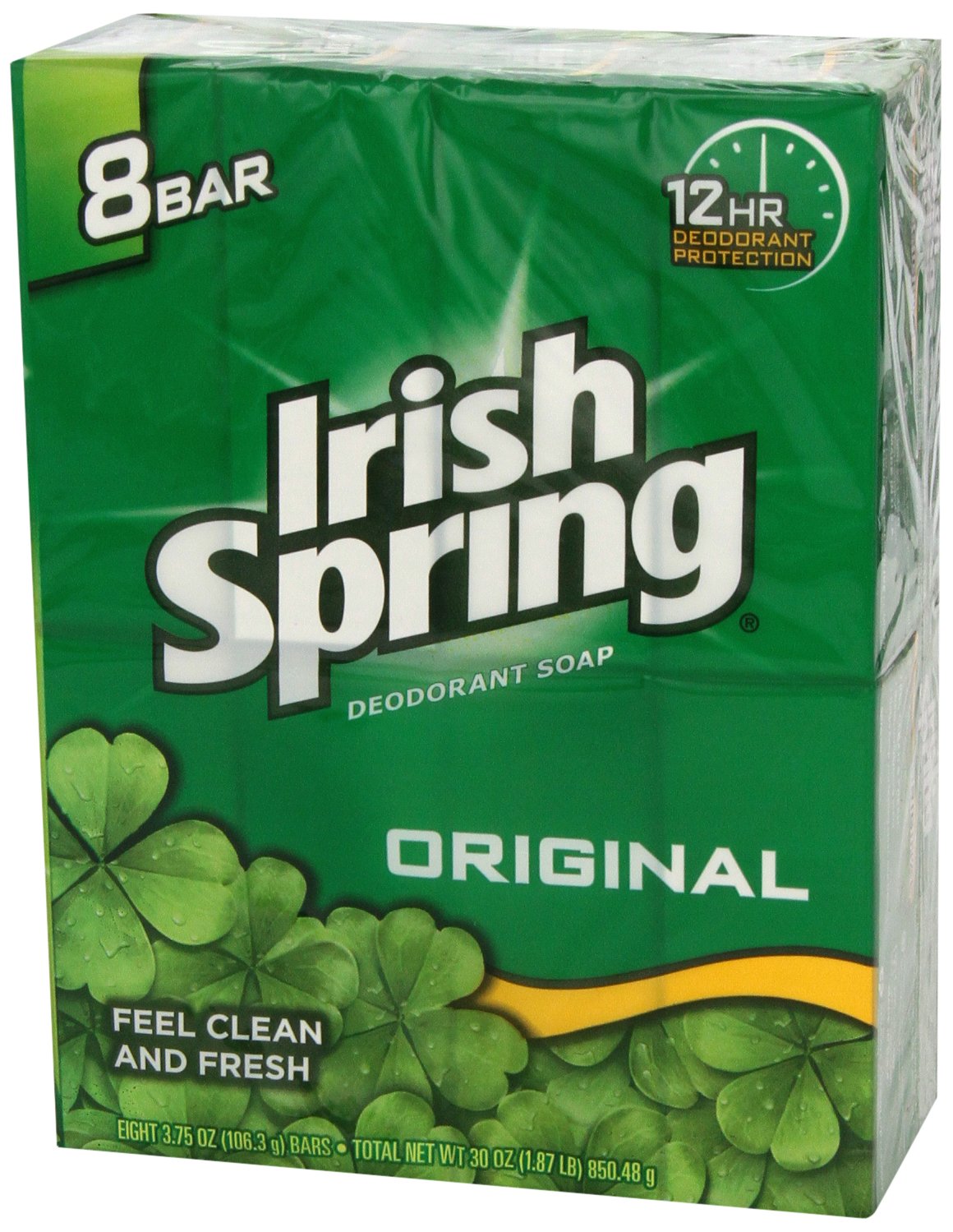Irish Spring Deodorant Soap, Original Bar Soap (8 Count)