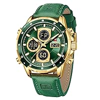 TEARTRACE Watches for Men Luxury Business Waterproof Calendar Leather Strap Digital Chronograph Analogue Watch