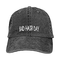 Women's Bad Hair Day Hat, Embroidered Washed Adjustable Mom Baseball Cap