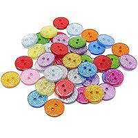 100pcs 13mm Round Mixed Glitter Buttons DIY Resin Sparkling Buttons for Clothing, Sewing, Scrapbooking, Card Making, Hair Accessories