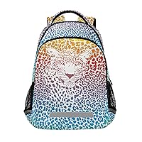 ALAZA Leopard Print Cheetah Animal Rainbow Colorful Backpack Purse for Women Men Personalized Laptop Notebook Tablet School Bag Stylish Casual Daypack, 13 14 15.6 inch