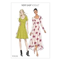 Vogue Patterns Misses' Knit Fit and Flare Dresses Sewing Pattern, 14-16-18-20-22, Red