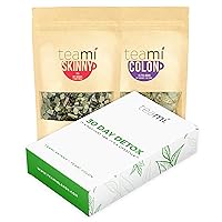 30-Day Detox Tea Pack: All-Natural Teatox Kit with Teami Skinny & Teami Colon Cleanse Loose Leaf Herbal Teas Lemon & Original