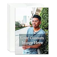 Personalized Greeting Card Custom Your Photo Image Upload Your Text Greeting Card For All Occasions, Christmas, Holiday, Wedding, Birthday, Thank You Card (pack of 48)