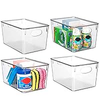 CLEARSPACE Plastic Storage Bins With lids – Perfect Kitchen Organization or Pantry Storage – Fridge Organizer, Pantry Organization and Storage Bins, Cabinet Organizers - 4 Pack