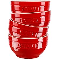 Staub 40511-541 Bowl, 4 Piece Set, Cherry 4.7 inches (12 cm), Ceramic Set, Bowl, Microwave Safe