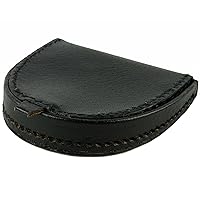 Mens Leather Coin Tray Change Holder, Black, Coin Pouch
