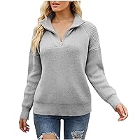 Fall Clothes for Women 2023 Pullover Sweaters Quarter Zip Pullover Women Fall Tops for Women 2023 Trendy Oversized Sweaters Womens Fall Fashion 2023 Striped Sweater Women