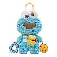 KIDS PREFERRED Sesame Street Cookie Monster Activity Toy with Teething Rings, Crinkle Sounds, and On The Go Clip for Babies and Infants