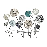 Deco 79 Metal Floral Home Wall Decor Cutout Wall Sculpture with Gold Foil Accents, Wall Art 38