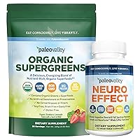 Paleovalley 2-in-1 Organic Supergreens & NeuroEffect Bundle - Immunity and Brain Support - Organic Brain Supplement, Greens and Superfood for Energy Support - Gluten-Free, Non-GMO, No Fillers