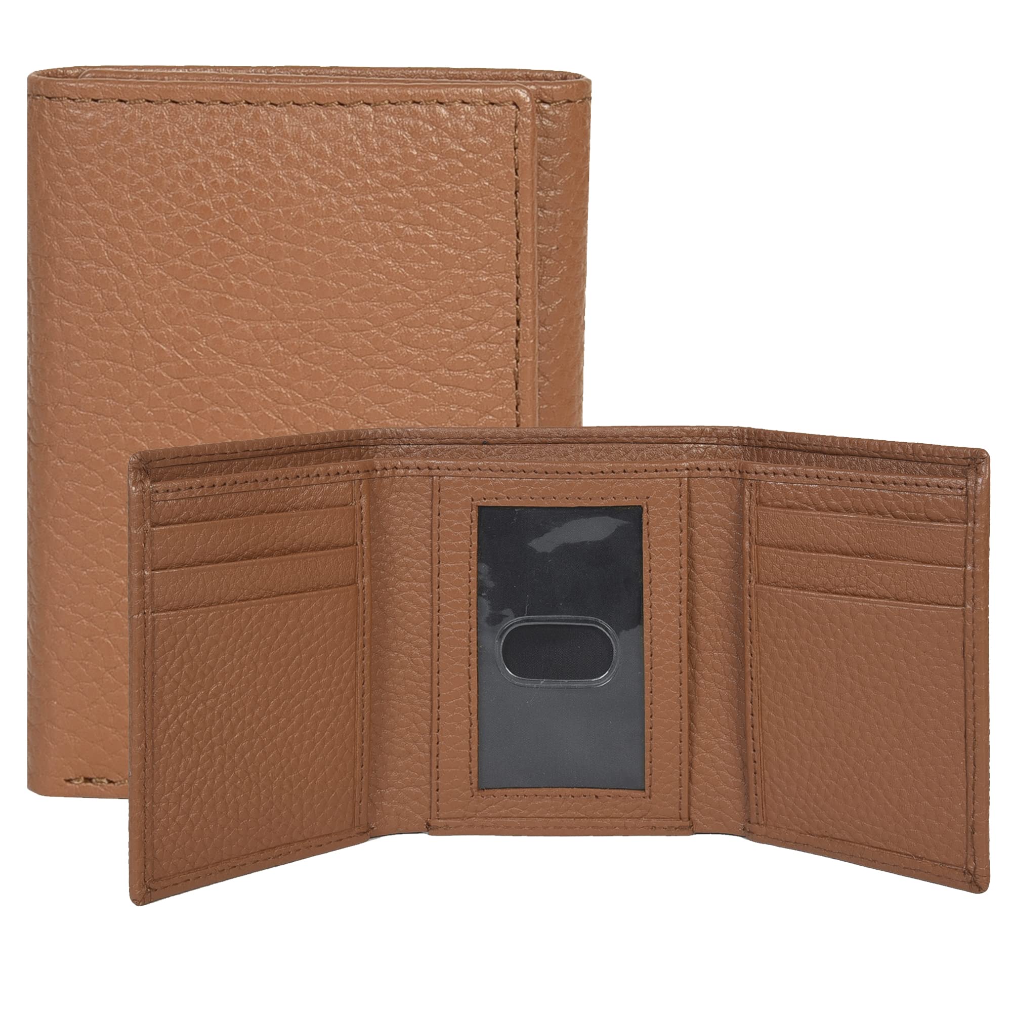 ESTALON Slim RFID Wallets for Men - Genuine Leather Front Pocket Trifold Wallet