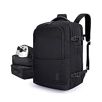 BAGSMART 40L Black Travel Laptop Backpack with Packing Cubes and Shoe Bag