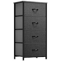 YITAHOME Storage Tower with 4 Drawers - Fabric Dresser, Organizer Unit for Bedroom, Living Room, Closets & Nursery - Sturdy Steel Frame, Easy Pull Fabric Bins & Wooden Top