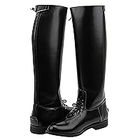 MB-2 Men's Mens Motorcycle Police Patrol Leather Tall Knee High Riding Boots Color Black