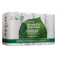 Seventh Generation 13739PK 100% Recycled Paper Towel Rolls, 2-Ply, 140 /RL, 8 RL/PK