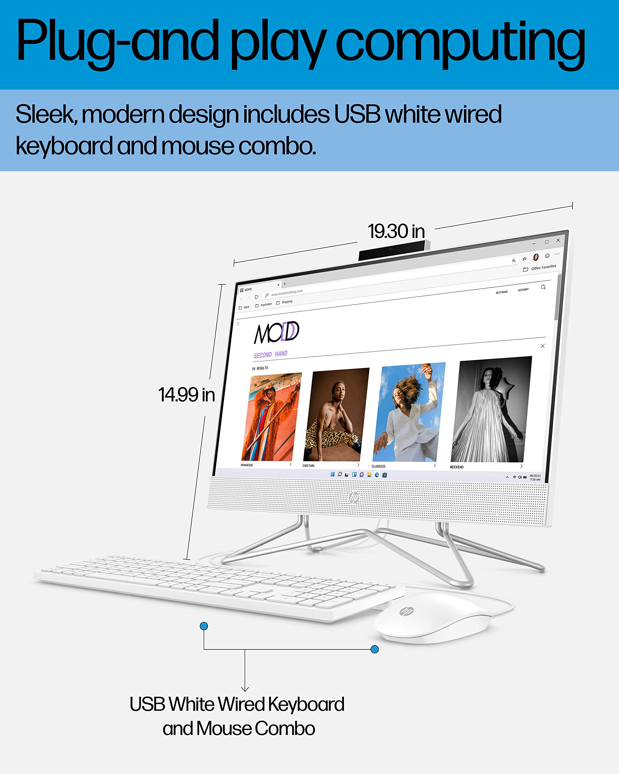 HP All-in-One PC Desk Computer, 21.5