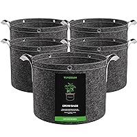 VIVOSUN 5-Pack 15 Gallon Grow Bags, 360G Thick Nonwoven Fabric Pots with Strap Handles, Multi-Purpose Rings, for Low Stress Plant Training Fruits, Vegetables, and Flowers