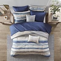 Marina Comforter Quilt Combo Set - Modern Luxury Design, All Season Down Alternative Bedding, Matching Shams, Decorative Pillows, King/Cal King(104