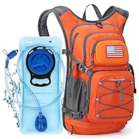 Hydration Backpack, Hiking Backpack with 2L Water Bladder, High Flow Bite Valve Water Backpack Men Women Lightweight Insulation for Hiking, Cycling, Running, Climbing, Camping