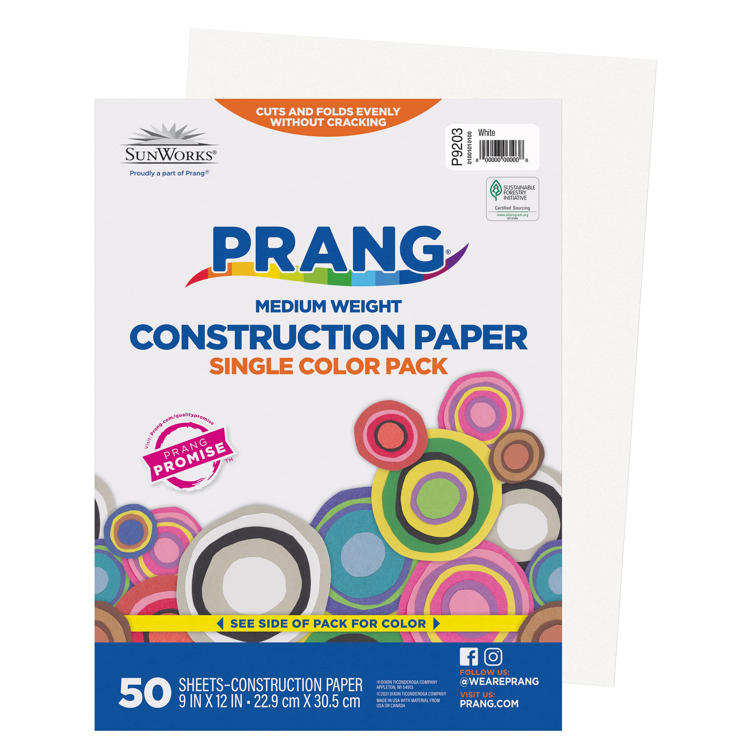 Prang (Formerly SunWorks) Construction Paper, White, 9