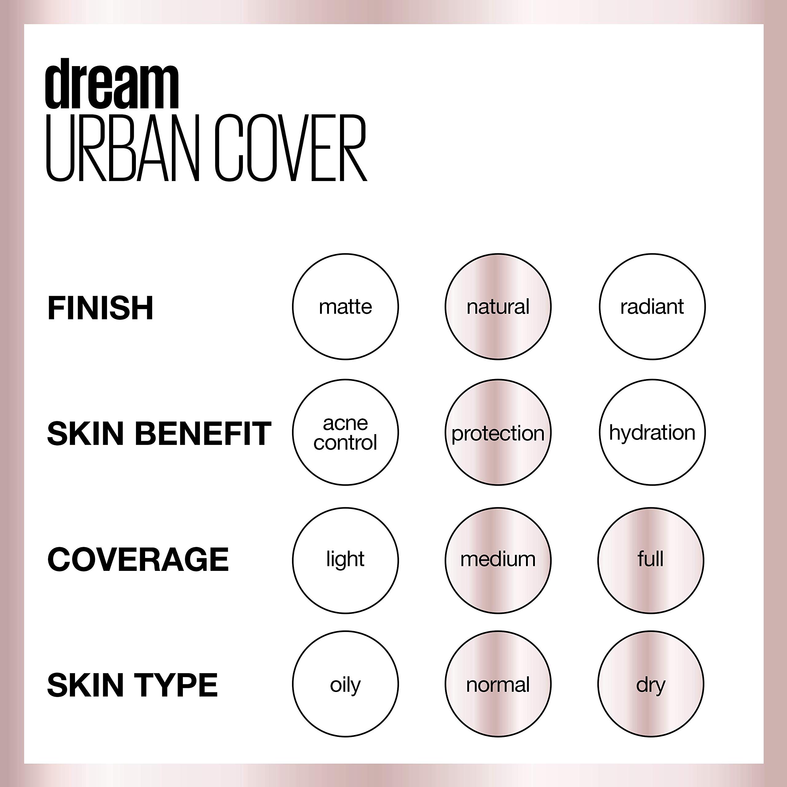 Maybelline Dream Urban Cover Flawless Coverage Foundation Makeup, SPF 50, Truffle