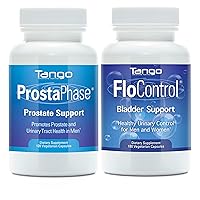 Tango FloControl Natural Herbal Bladder Support Supplement and ProstaPhase Natural Herbal Prostate Support Supplement
