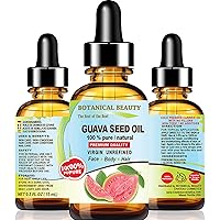 GUAVA SEED OIL 100% Pure Natural Virgin Unrefined Cold Pressed 0.5 Fl. Oz.- 15 ml for FACE, SKIN, BODY, HAIR, NAILS, Anti-Aging, rich in vitamin C by Botanical Beauty