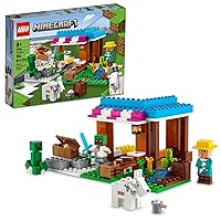 Minecraft The Bakery Building Kit 21184 Game-Inspired Minecraft Toy Set for Kids Girls Boys Age 8+ Featuring 3 Minecraft Figures and Goat, with Village and Treasure Chest Accessories, Gift Idea