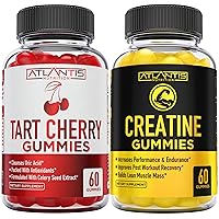 Atlantis Nutrition Tart Cherry 60 Gummies + Creatine 2-Pack (120 Gummies)