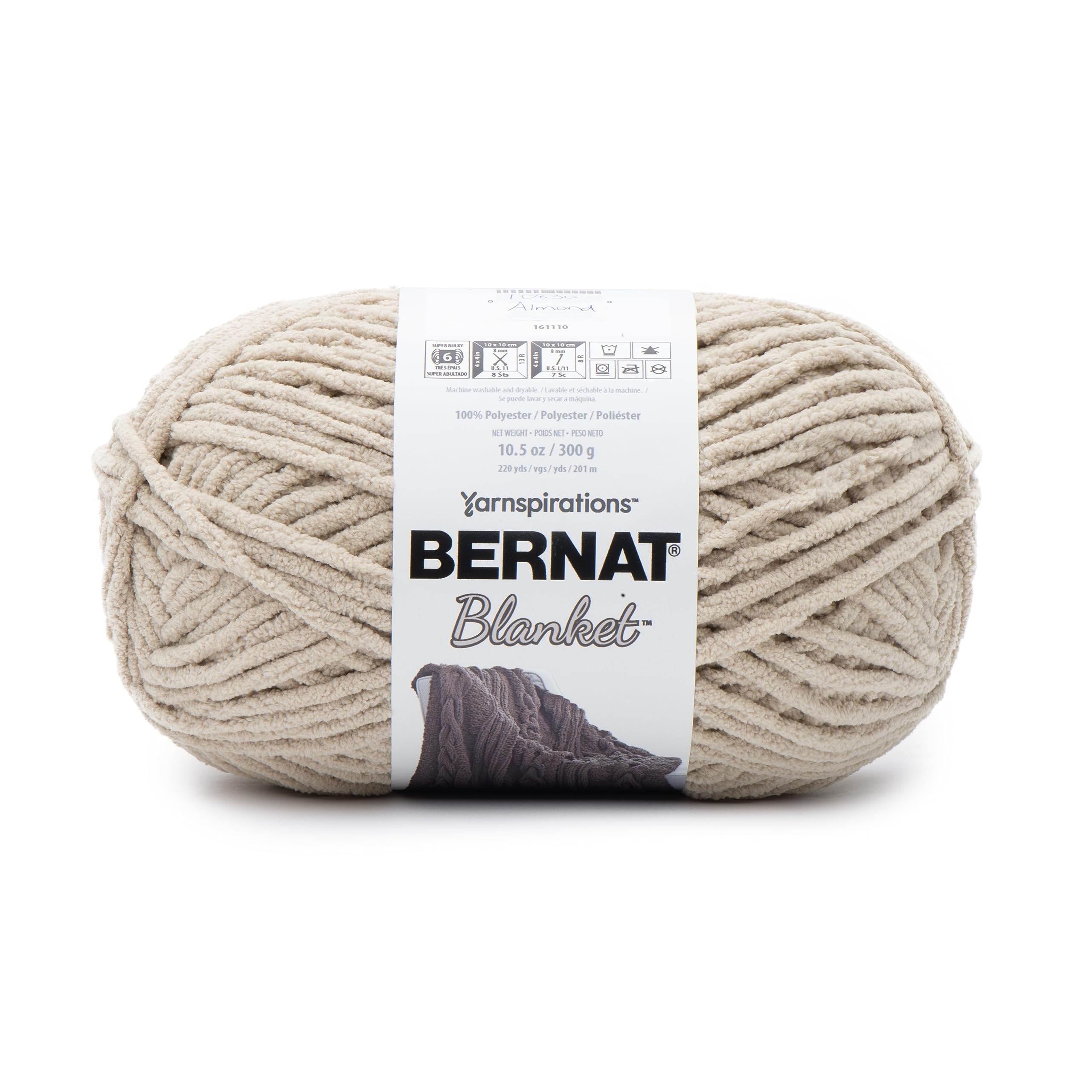 Bernat Blanket #6 Super Bulky Polyester Yarn, Sea Gull Gray 10.5oz/300g, 220 Yards (4 Pack)