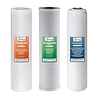 F3WGB32BPB 4.5” x 20” 3-Stage Whole House Water Filter Replacement Pack with Sediment, Carbon Block, and Lead Reducing Cartridges, Fits WGB32B-PB, White