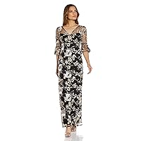 Adrianna Papell Women's Embroidered Column Gown