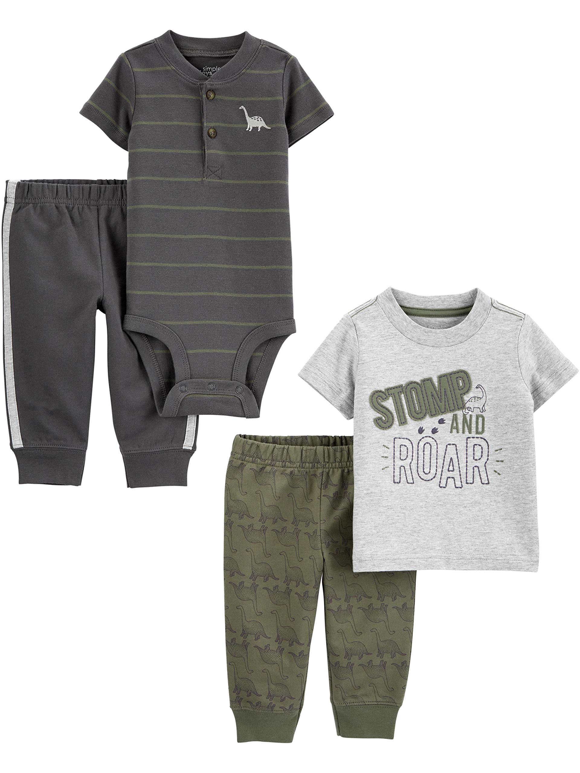 Simple Joys by Carter's Baby Boys' 4-Piece Bodysuit, Top, and Pant Set