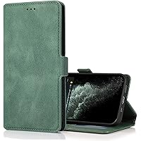 COOVS Wallet Case for iPhone 13 Pro Max / 13 Pro / 13/13 Mini, Protective PU Leather Case with Card Slot Shockproof TPU Kickstand, Flip Folio Phone Cover Camera Protection (Color : Green, Size : 13