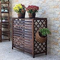 Wooden Flower Stand Outdoor Air Conditioner Rack Conditioning Shell Blinds Solid Wood Air Conditioning Cover Anti-Corrosion Plant Storage/115X54X95Cm (115X54X95Cm)