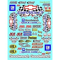 Sticker Gang Sheet 19-Die-Cut to Shape 1/10 Scale White Vinyl R/C Model Decal Sticker Sheet Radio Control Lexan Body - Decorate Your R/c Cars, Boats, Trucks Along & Scale Model Kit.…
