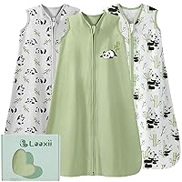 Looxii Baby Sleep Sack 6-12 Months 3 Pack 100% Cotton Baby Wearable Blanket 0.5TOG Toddler Sleeping Bag with 2-Way Zipper Baby Sleepsack Medium